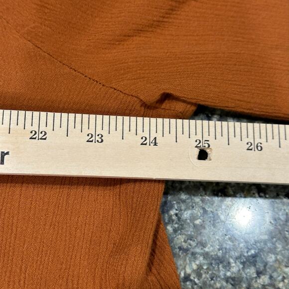 Susan Graver Womens Tunic Top Plus 2X Petite Brown Boho Long Sleeve Bohemian - Picture 7 of 7